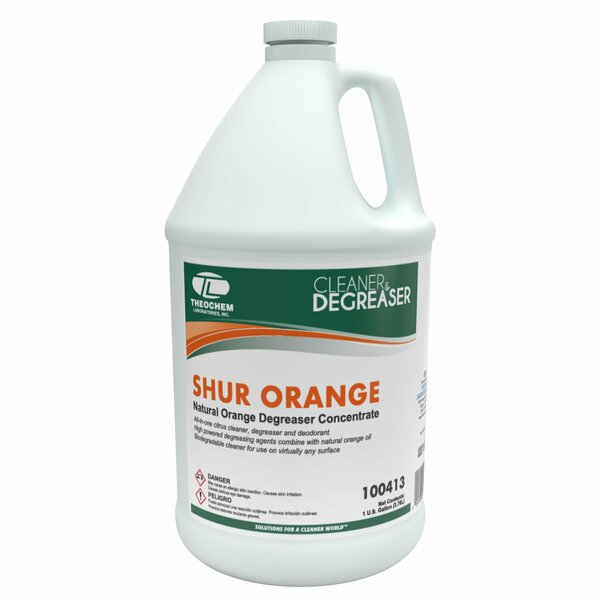 Theochem Natural Orange Degreaser Concentrate, 1 gal Bottle, Liquid, Clear, 4 PK 100413-99990-7G
